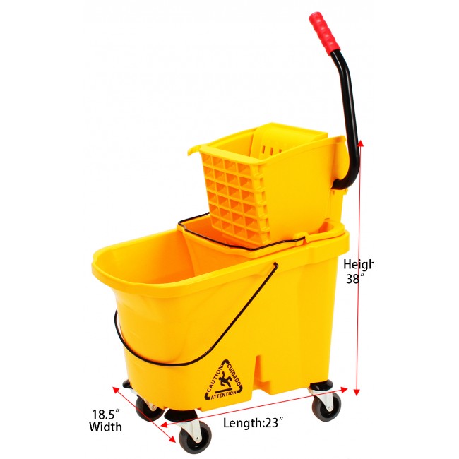 Commercial Mop Bucket With Side Press Wringer 